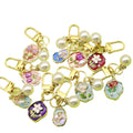 Zinc Alloy Enamel Flower Garden Keychain Vintage Bag Charm view 5