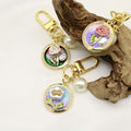 Zinc Alloy Enamel Flower Garden Keychain Vintage Bag Charm view 4