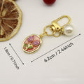 Zinc Alloy Enamel Flower Garden Keychain Vintage Bag Charm view 2