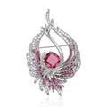 Luxury Alloy Rhinestone Peacock Brooch Pin For Coat Decoration view 2