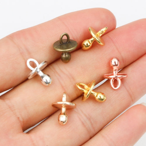 Alloy Pacifier Style Mini Pendant Charms For DIY Necklace Bracelet Jewelry Accessories 14x10mm