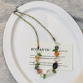 Colorful Glass Flower Beaded Necklace Summer Fresh Forest Style Sweet Floral Clavicle Jewelry view 2