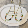 Colorful Glass Flower Beaded Necklace Summer Fresh Forest Style Sweet Floral Clavicle Jewelry view 4