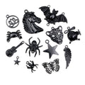 Black Plated Alloy Bat Spider Butterfly Wing Star Pendants For DIY Necklace Bracelet Charms view 5