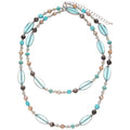 New Chinese Vintage Glazed Glass Oval Beaded Necklace Minimalist Geometric Collarbone Jewelry view 5