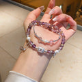 Zircon Amethyst Yellow Artificial Crystal Beaded Bracelet Vintage New Chinese Round Geometric Jewelry view 4