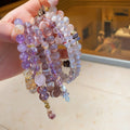Zircon Amethyst Yellow Artificial Crystal Beaded Bracelet Vintage New Chinese Round Geometric Jewelry view 1