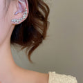 Light Luxury Alloy Teardrop Tassel Clip-on Earrings with Rhinestone Ear Cuff Design view 3