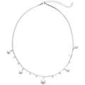 Korean Light Luxury Faux Pearl Tassel Necklace Geometric Round Clavicle Chain For Women view 5