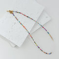 Colorful Glass Beaded Choker Necklace, Dopamine Geometric Round Collarbone Chain view 3