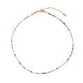 Colorful Glass Beaded Choker Necklace, Dopamine Geometric Round Collarbone Chain view 5