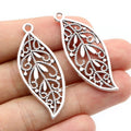 Alloy Leaf Pendant Charms For DIY Necklace Bracelet Jewelry Making Accessories 43x17mm 3.3g view 3
