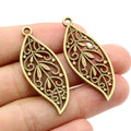 Alloy Leaf Pendant Charms For DIY Necklace Bracelet Jewelry Making Accessories 43x17mm 3.3g view 2