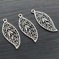 Alloy Leaf Pendant Charms For DIY Necklace Bracelet Jewelry Making Accessories 43x17mm 3.3g view 4