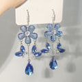 Chic Copper Icy Blue Butterfly Waterdrop Tassel Drop Earrings With Ear Hooks view 1