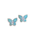 Fresh Mint Butterfly Enamel Copper Stud Earrings Summer Forest Style Fashion Jewelry view 5