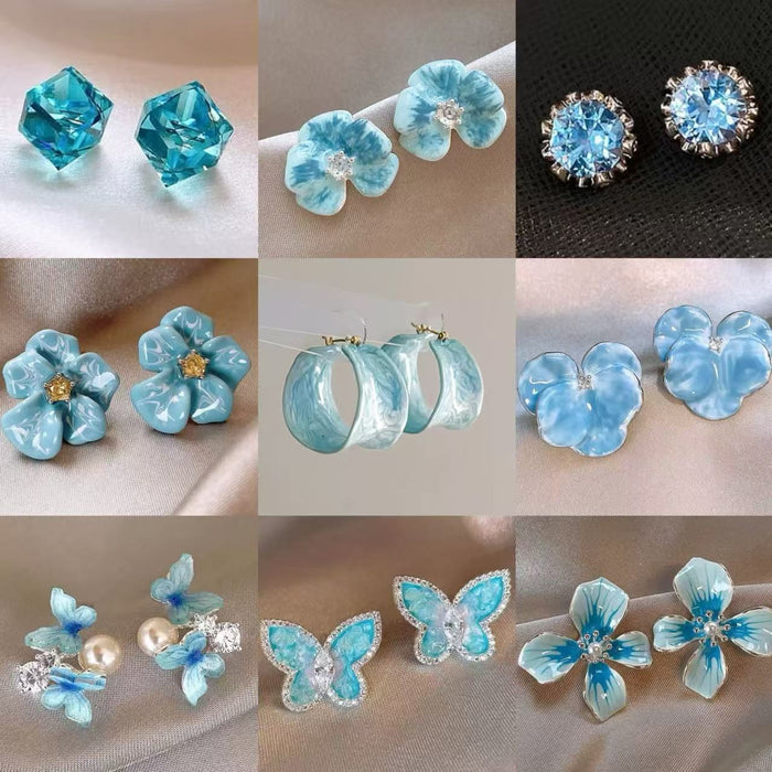 Fresh Mint Butterfly Enamel Copper Stud Earrings Summer Forest Style Fashion Jewelry