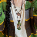 Ethnic Bohemian Wax Cord Wood Bead Butterfly Camera Alloy Pendant Necklace For Women view 4