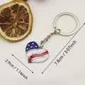 Zinc Alloy American Flag Heart Star Keychain For Patriotic Gift view 2