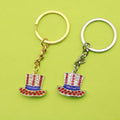 Metal American Flag Hat Keychain Gift view 1