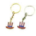 Metal American Flag Hat Keychain Gift view 5