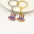 Metal American Flag Hat Keychain Gift view 3