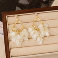 Elegant Vacation Style Gold Alloy Rhinestone Stud Shell Petal Tassel Long Dangle Chandelier Earrings view 4