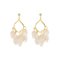 Elegant Vacation Style Gold Alloy Rhinestone Stud Shell Petal Tassel Long Dangle Chandelier Earrings view 5