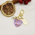 Zinc Alloy Heart Bell Keychain Resin Bag Charm Gift view 9