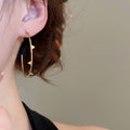 Chic Copper Irregular Round Geometric Stud Earrings, Light Luxury Unique Versatile Ear Jewelry view 3