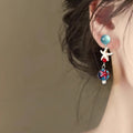Resin Cat Eye Starfish Stud Earrings Geometric Beach Vacation Style Elegant Jewelry view 3
