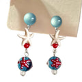 Resin Cat Eye Starfish Stud Earrings Geometric Beach Vacation Style Elegant Jewelry view 5