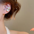 Light Luxury Copper Zircon Round Geometric Clip-on Earrings For No Piercing Ear Cuff Style view 3