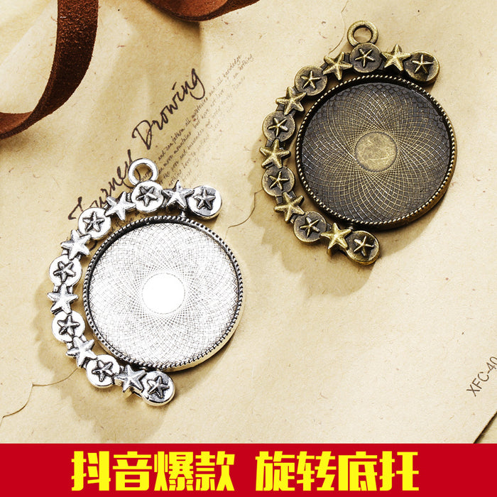 30mm Double-Sided Rotating Star Bezel Setting Pendant Base