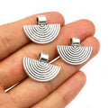 Alloy Fan Shaped Pendant 24x18mm 3g DIY Jewelry Accessory Charm For Necklace Bracelet view 4