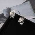 Elegant Alloy Hollow Fan Butterfly Stud Earrings For Women Minimalist Metal Statement Party Jewelry Earrings view 3