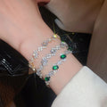 2026 New Fashion Copper Oval Zircon Clasp Bangle Light Luxury Geometric Jewelry view 1