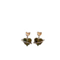 2026 New Green Heart Zircon Copper Stud Earrings Light Luxury Unique Elegant Jewelry view 5