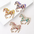 Alloy Rhinestone Pony Brooch Cute Animal Clothing Lapel Pin view 3