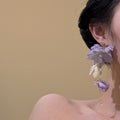 925 Sterling Silver Needle Long Floral Drop Earrings, Vacation Style Sweet Niche Ear Jewelry view 3