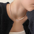 Light Luxury Faux Pearl Bow Beaded Necklace For Women Summer Layered Clavicle Chain view 3