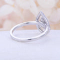 Silver Pear Outline Pavé Ring In A Polished Decorative Design view 4