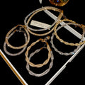 Copper Zircon Round Twisted Mesh Necklace Jewelry Set Light Luxury Geometric Collarbone Chain view 3
