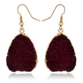 Gold Tone Teardrop Crystal Cluster Drop Earrings in Seven Colors view 5