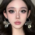 925 Sterling Silver Cubic Zirconia Hollow Flower Tassel Drop Earrings, European Style view 3