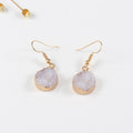 Gold Tone Round Crystal Cluster Drop Earrings in Thirteen Colors view 6