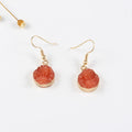 Gold Tone Round Crystal Cluster Drop Earrings in Thirteen Colors view 10