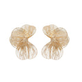Metal Hollow Flower Stud Earrings For Women, European American Geometric Floral Fashion Jewelry view 5