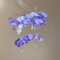 Silver Needle Fabric Flower Crystal Tassel Drop Earrings For Women Beach Vacation Style view 2