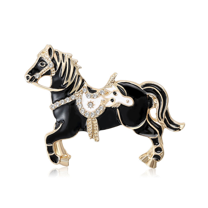 Fashion Alloy Horse Brooch For Suit And Coat Decoration